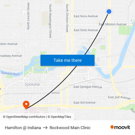 Hamilton @ Indiana to Rockwood Main Clinic map