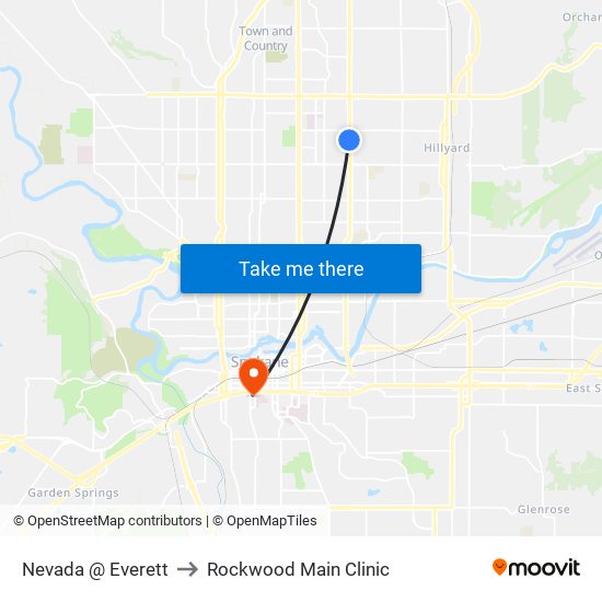 Nevada @ Everett to Rockwood Main Clinic map