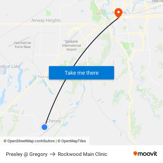 Presley @ Gregory to Rockwood Main Clinic map