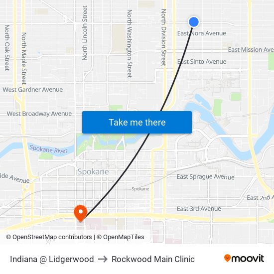 Indiana @ Lidgerwood to Rockwood Main Clinic map