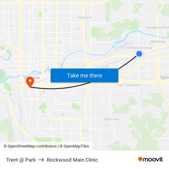 Trent @ Park to Rockwood Main Clinic map