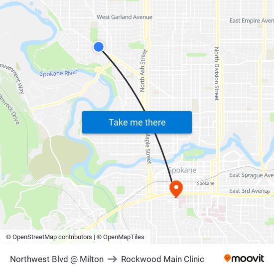 Northwest Blvd @ Milton to Rockwood Main Clinic map