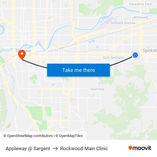 Appleway @ Sargent to Rockwood Main Clinic map