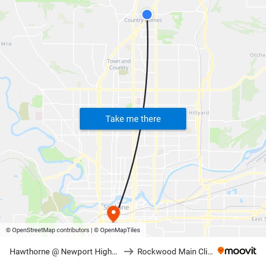 Hawthorne @ Newport Highway to Rockwood Main Clinic map