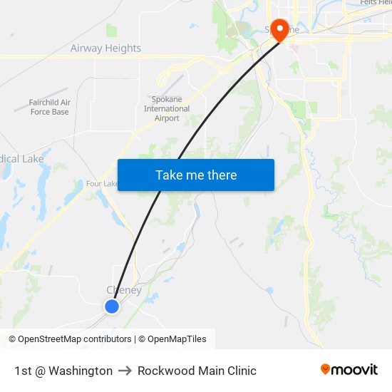 1st @ Washington to Rockwood Main Clinic map