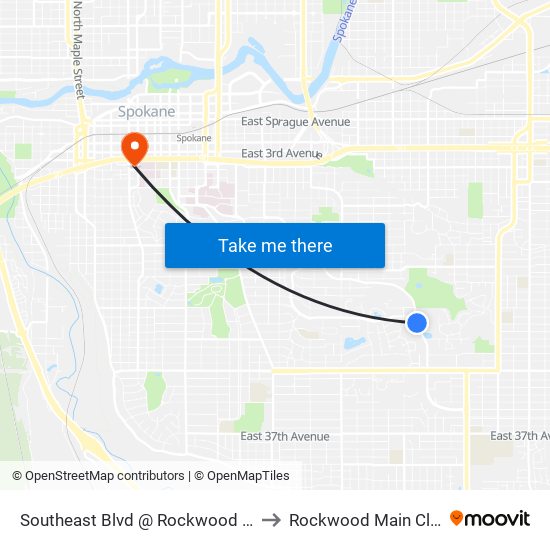 Southeast Blvd @ Rockwood Blvd to Rockwood Main Clinic map