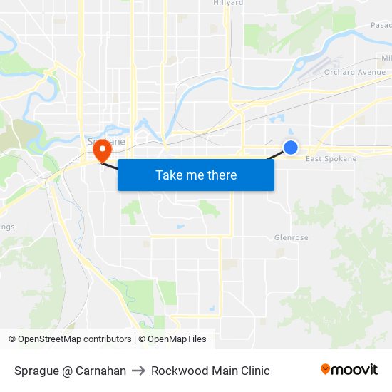 Sprague @ Carnahan to Rockwood Main Clinic map