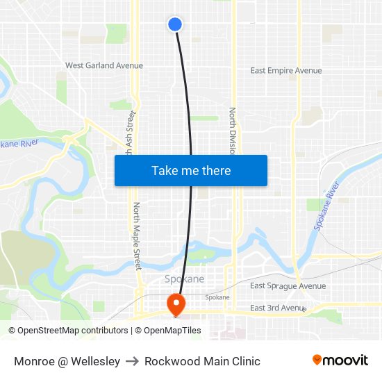 Monroe @ Wellesley to Rockwood Main Clinic map