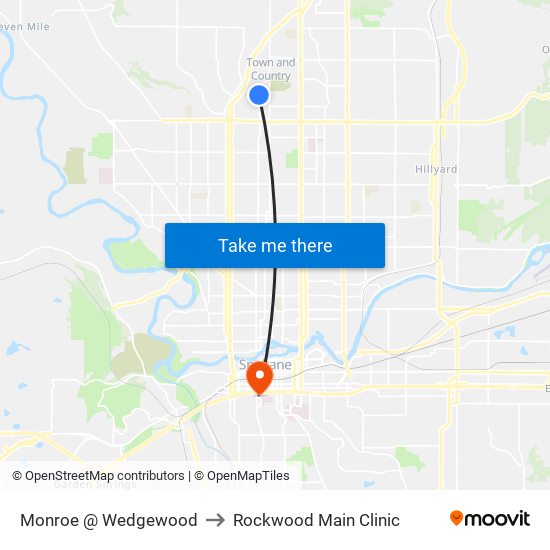 Monroe @ Wedgewood to Rockwood Main Clinic map