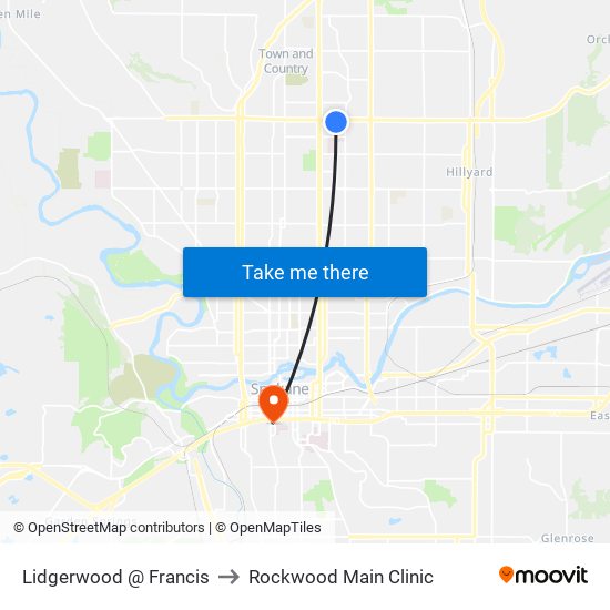 Lidgerwood @ Francis to Rockwood Main Clinic map