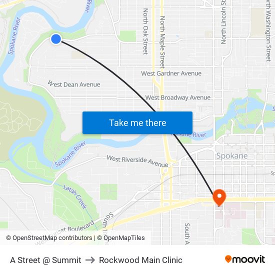 A Street @ Summit to Rockwood Main Clinic map