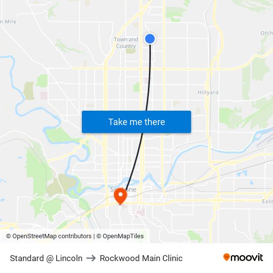 Standard @ Lincoln to Rockwood Main Clinic map