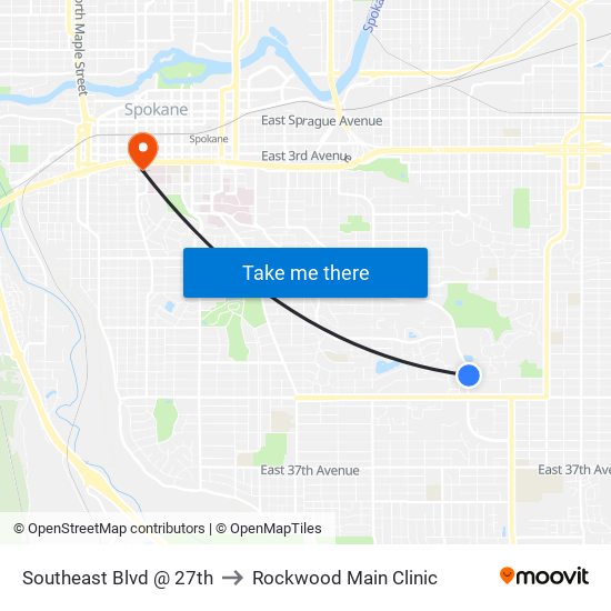 Southeast Blvd @ 27th to Rockwood Main Clinic map