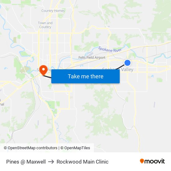 Pines @ Maxwell to Rockwood Main Clinic map