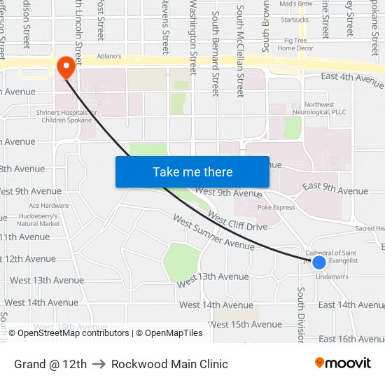 Grand @ 12th to Rockwood Main Clinic map