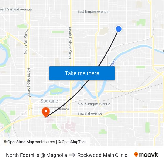 North Foothills @ Magnolia to Rockwood Main Clinic map