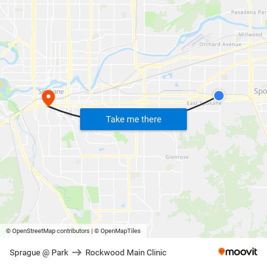 Sprague @ Park to Rockwood Main Clinic map