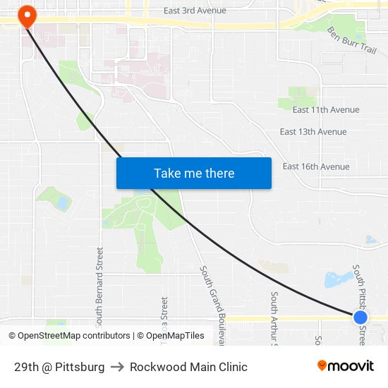 29th @ Pittsburg to Rockwood Main Clinic map