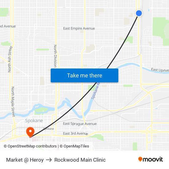 Market @ Heroy to Rockwood Main Clinic map
