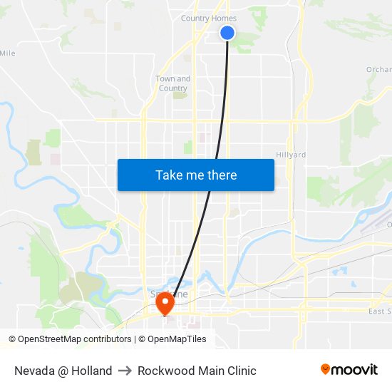 Nevada @ Holland to Rockwood Main Clinic map