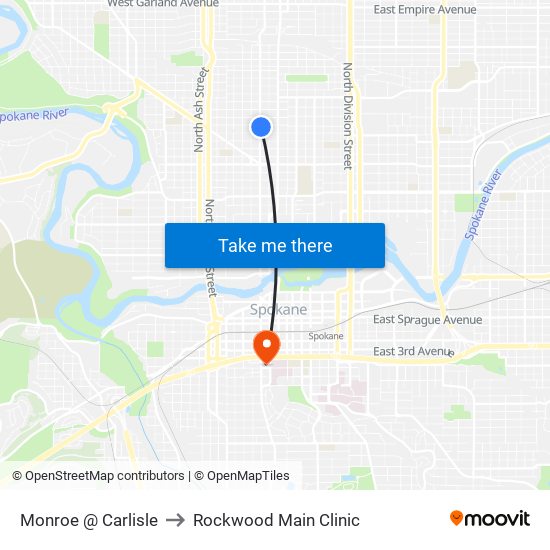 Monroe @ Carlisle to Rockwood Main Clinic map