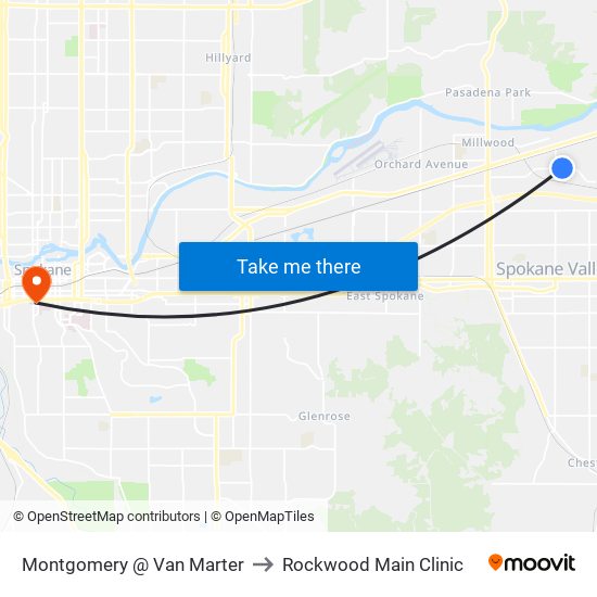 Montgomery @ Van Marter to Rockwood Main Clinic map