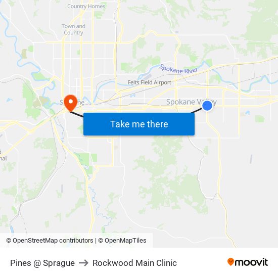 Pines @ Sprague to Rockwood Main Clinic map