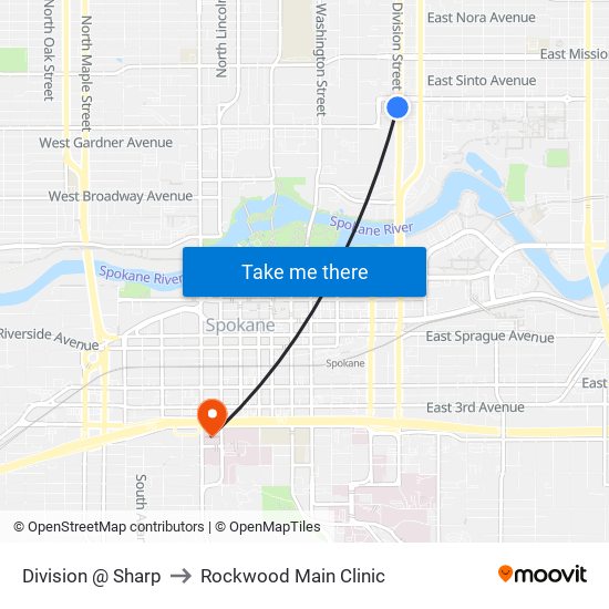 Division @ Sharp to Rockwood Main Clinic map