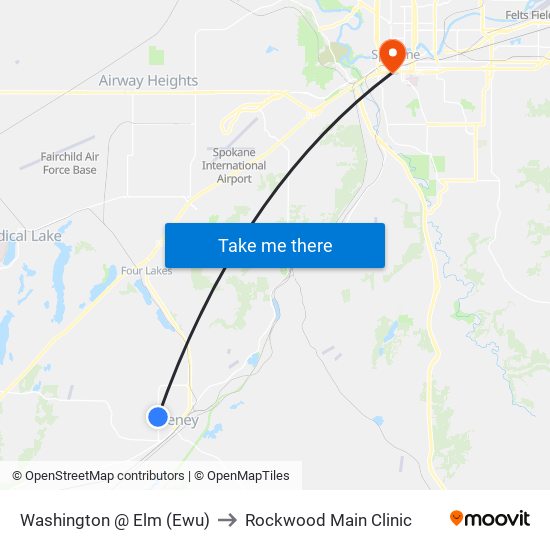 Washington @ Elm (Ewu) to Rockwood Main Clinic map