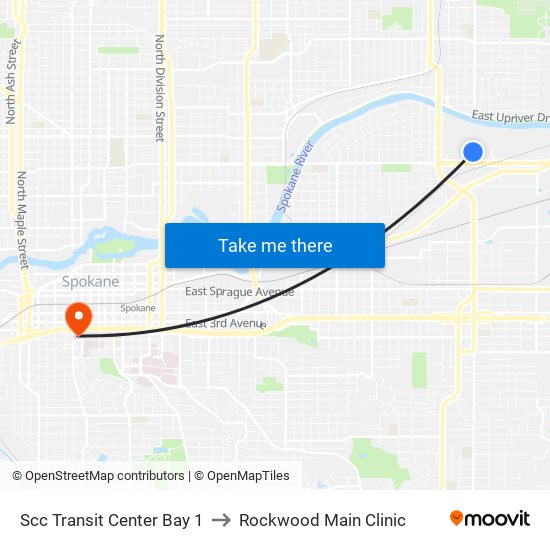 Scc Transit Center Bay 1 to Rockwood Main Clinic map