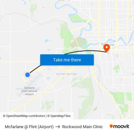 Mcfarlane @ Flint (Airport) to Rockwood Main Clinic map