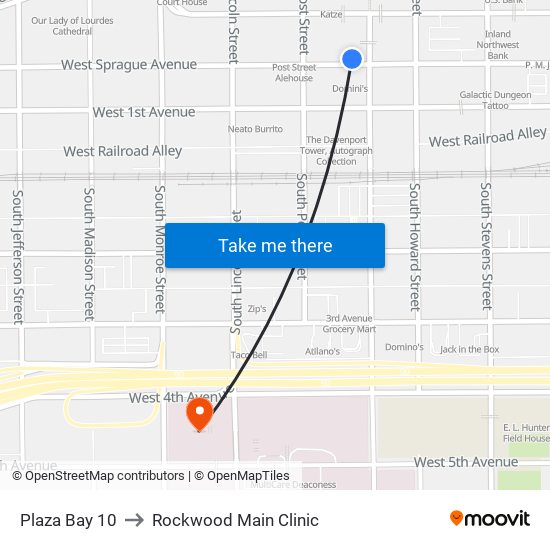 Plaza Bay 10 to Rockwood Main Clinic map