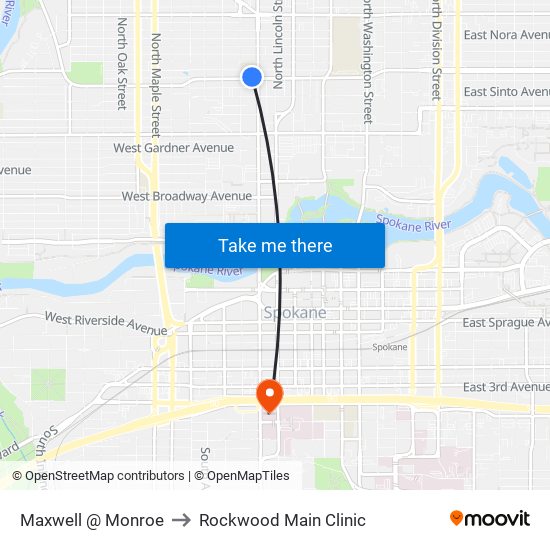 Maxwell @ Monroe to Rockwood Main Clinic map