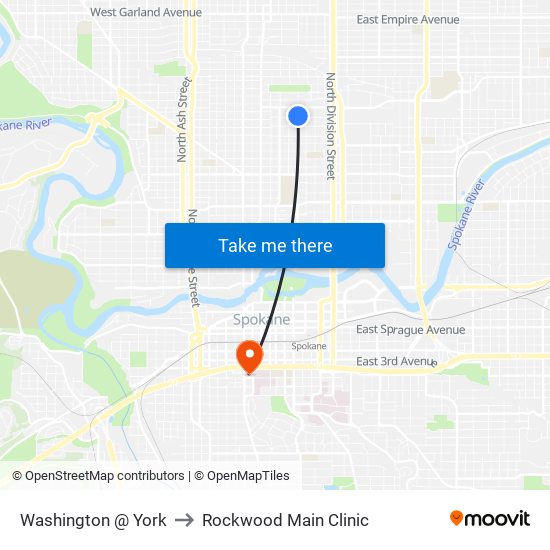 Washington @ York to Rockwood Main Clinic map