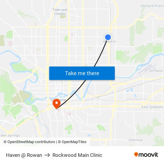 Haven @ Rowan to Rockwood Main Clinic map