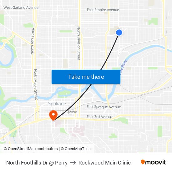 North Foothills Dr @ Perry to Rockwood Main Clinic map