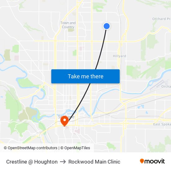 Crestline @ Houghton to Rockwood Main Clinic map