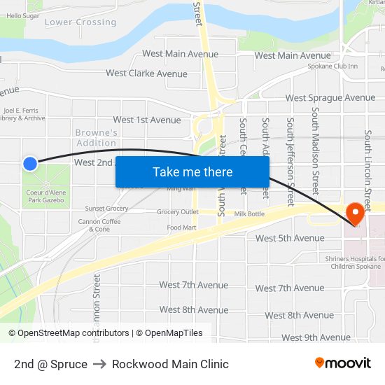 2nd @ Spruce to Rockwood Main Clinic map