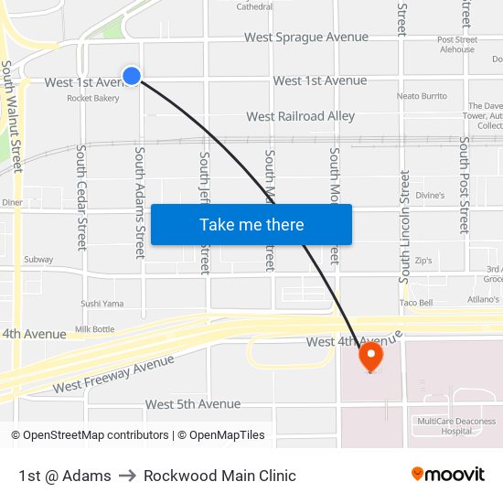 1st @ Adams to Rockwood Main Clinic map