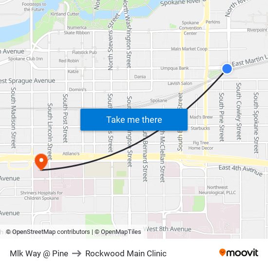 Mlk Way @ Pine to Rockwood Main Clinic map