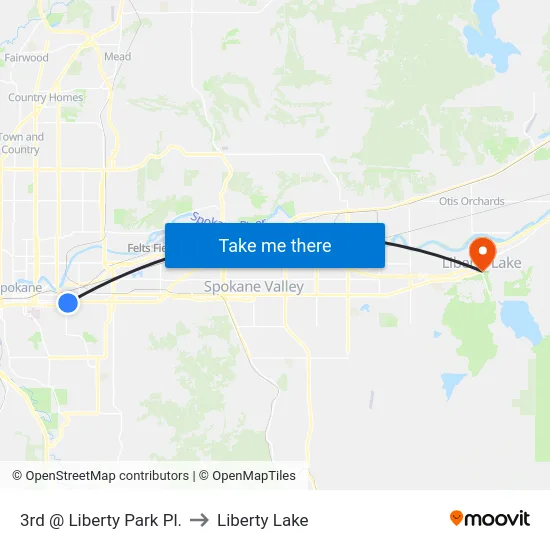 3rd @ Liberty Park Pl. to Liberty Lake map