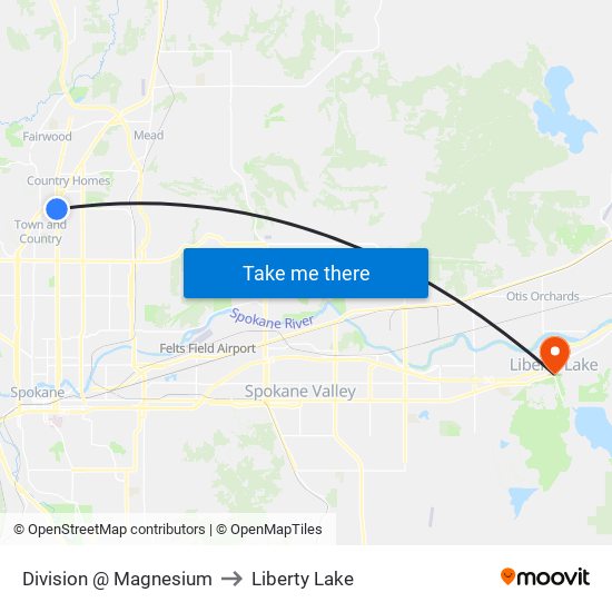 Division @ Magnesium to Liberty Lake map