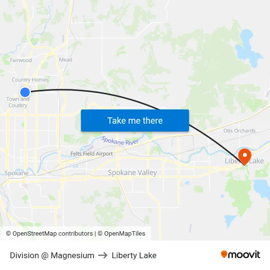 Division @ Magnesium to Liberty Lake map
