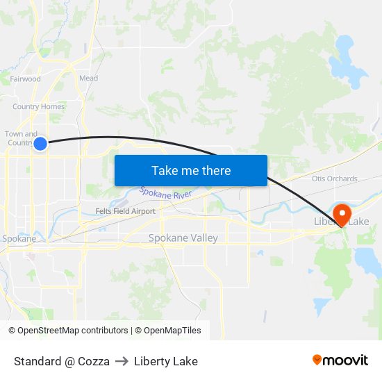 Standard @ Cozza to Liberty Lake map