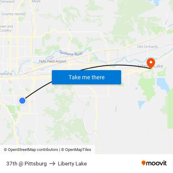 37th @ Pittsburg to Liberty Lake map