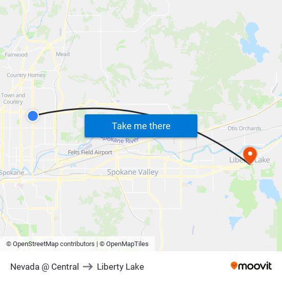 Nevada @ Central to Liberty Lake map