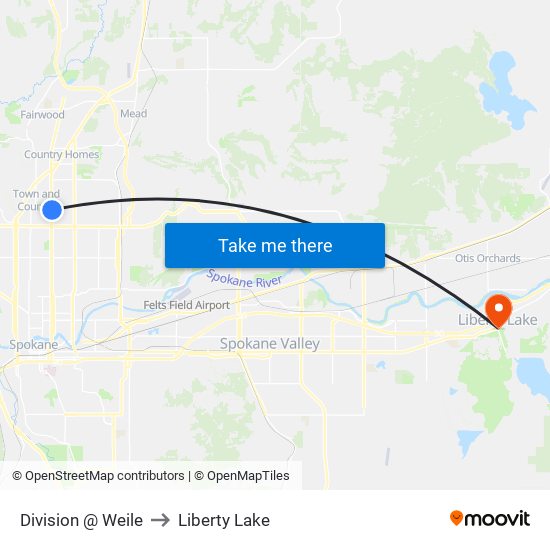 Division @ Weile to Liberty Lake map