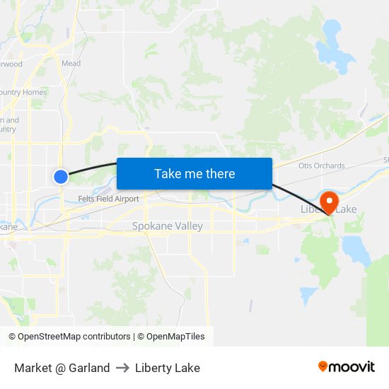 Market @ Garland to Liberty Lake map