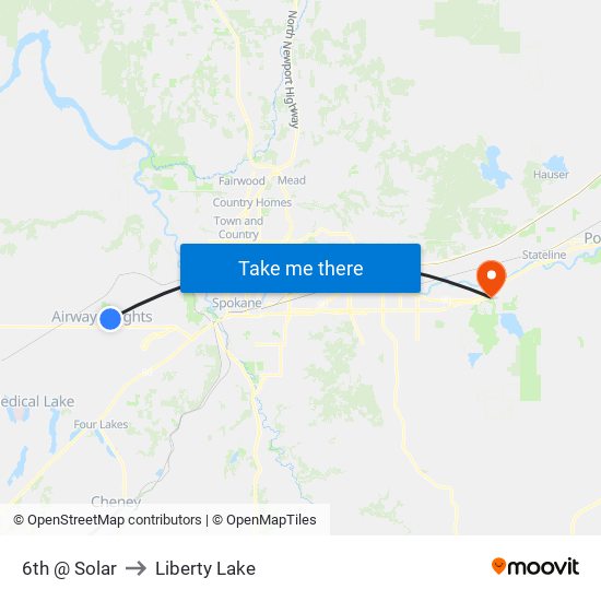 6th @ Solar to Liberty Lake map