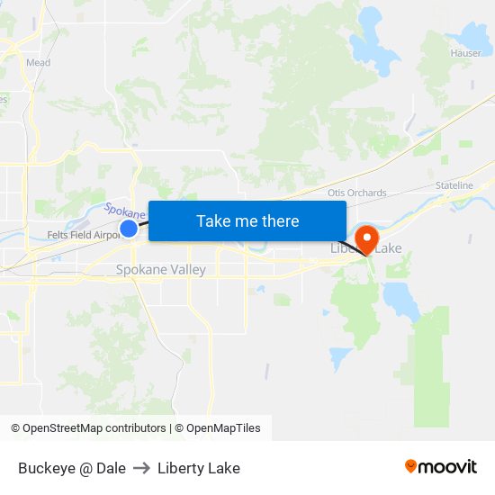 Buckeye @ Dale to Liberty Lake map